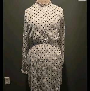 MAJE Polka Dot Long Sleeve Dress